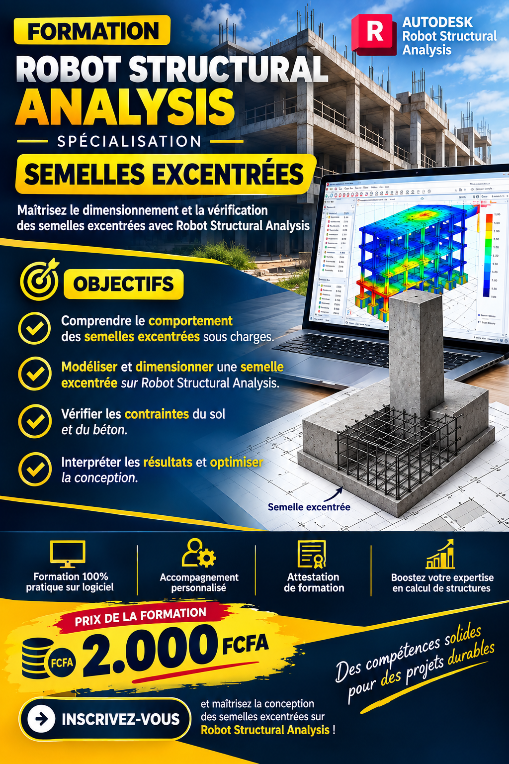DIMENSIONNEMENT SEMELLE EXCENTRÉE